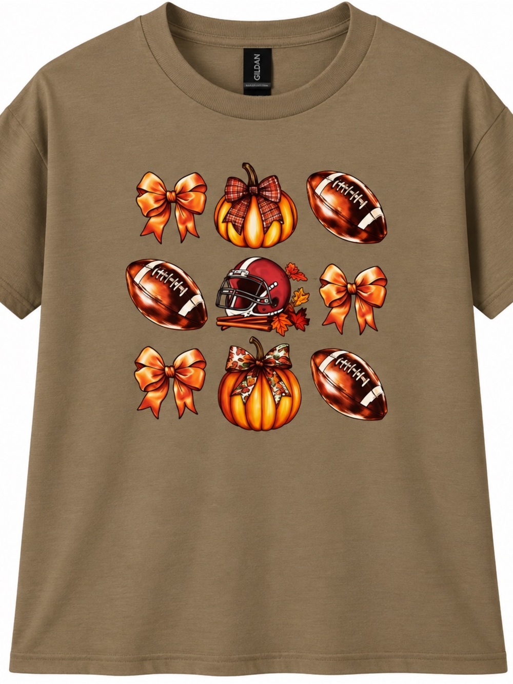 Adult Small NWOT Football Pumpkin Bow Graphic Tee